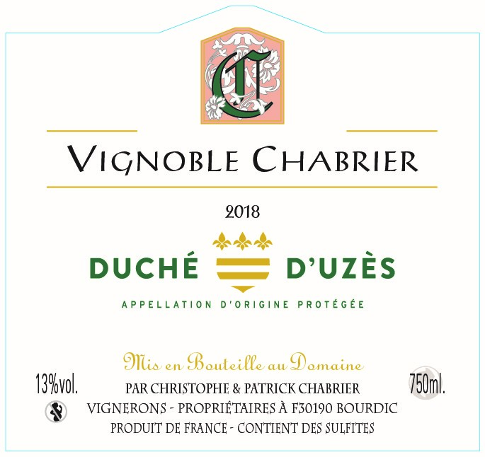 Vignoble Chabrier - AOP Duché d'Uzès Blanc - 2018