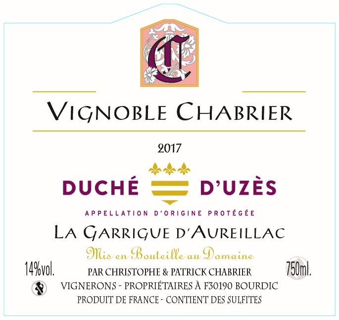 Vignoble Chabrier - La Garrigue d'Aureillac Rouge - 2017