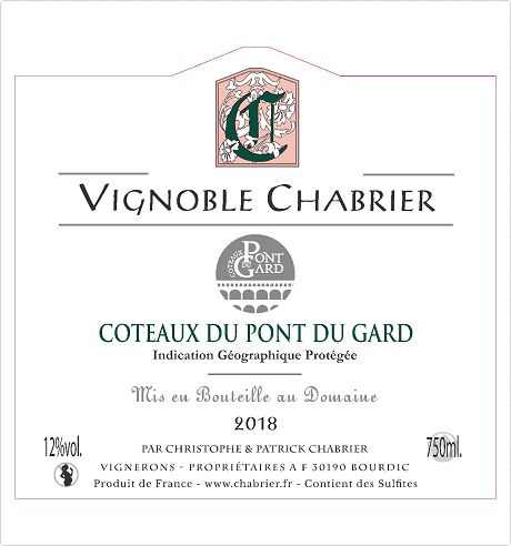 Vignoble Chabrier - IGP Coteaux du Pont du Gard Blanc - 2018
