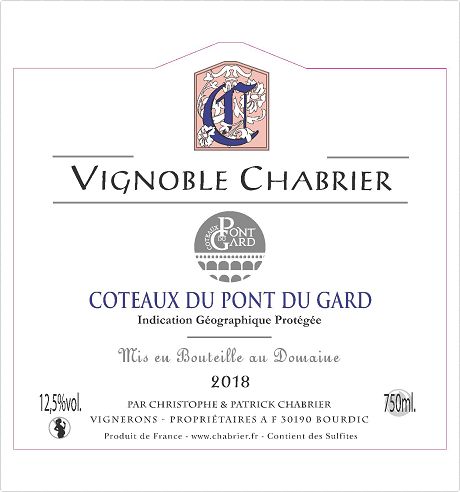 Vignoble Chabrier - IGP Coteaux du Pont du Gard Rosé - 2018