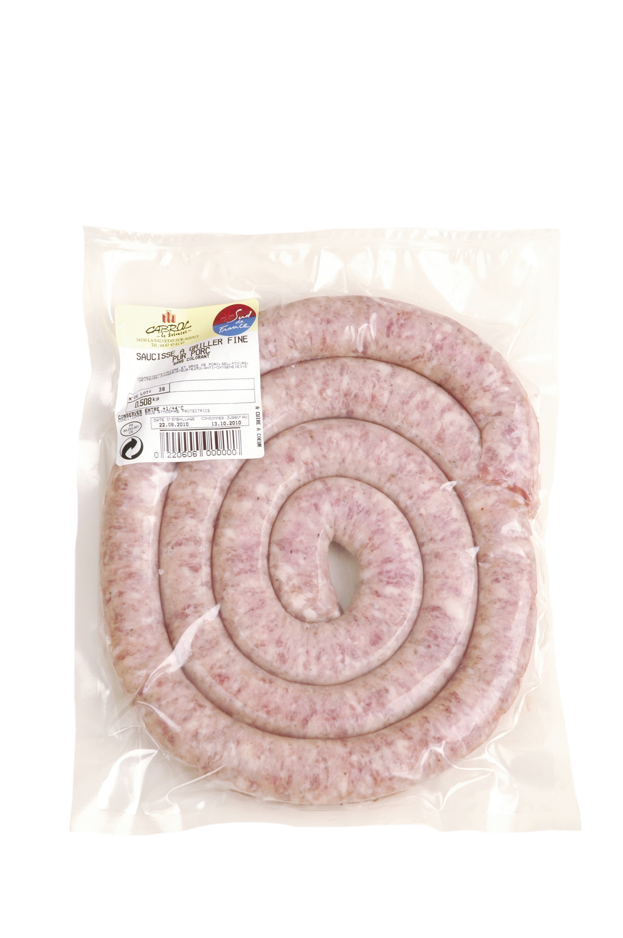 Saucisse a griller nature