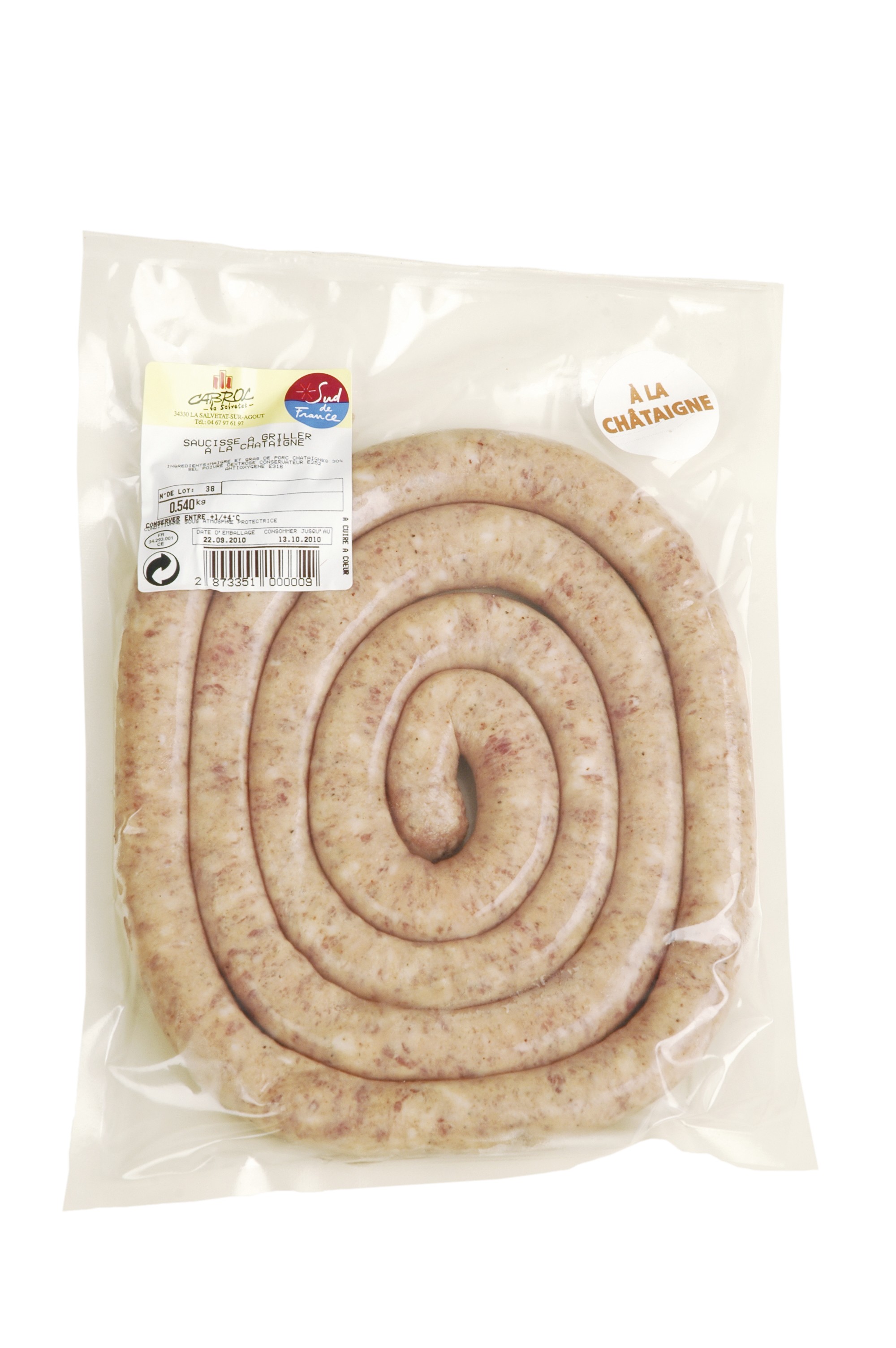 Saucisse a Griller fine a la Chataigne