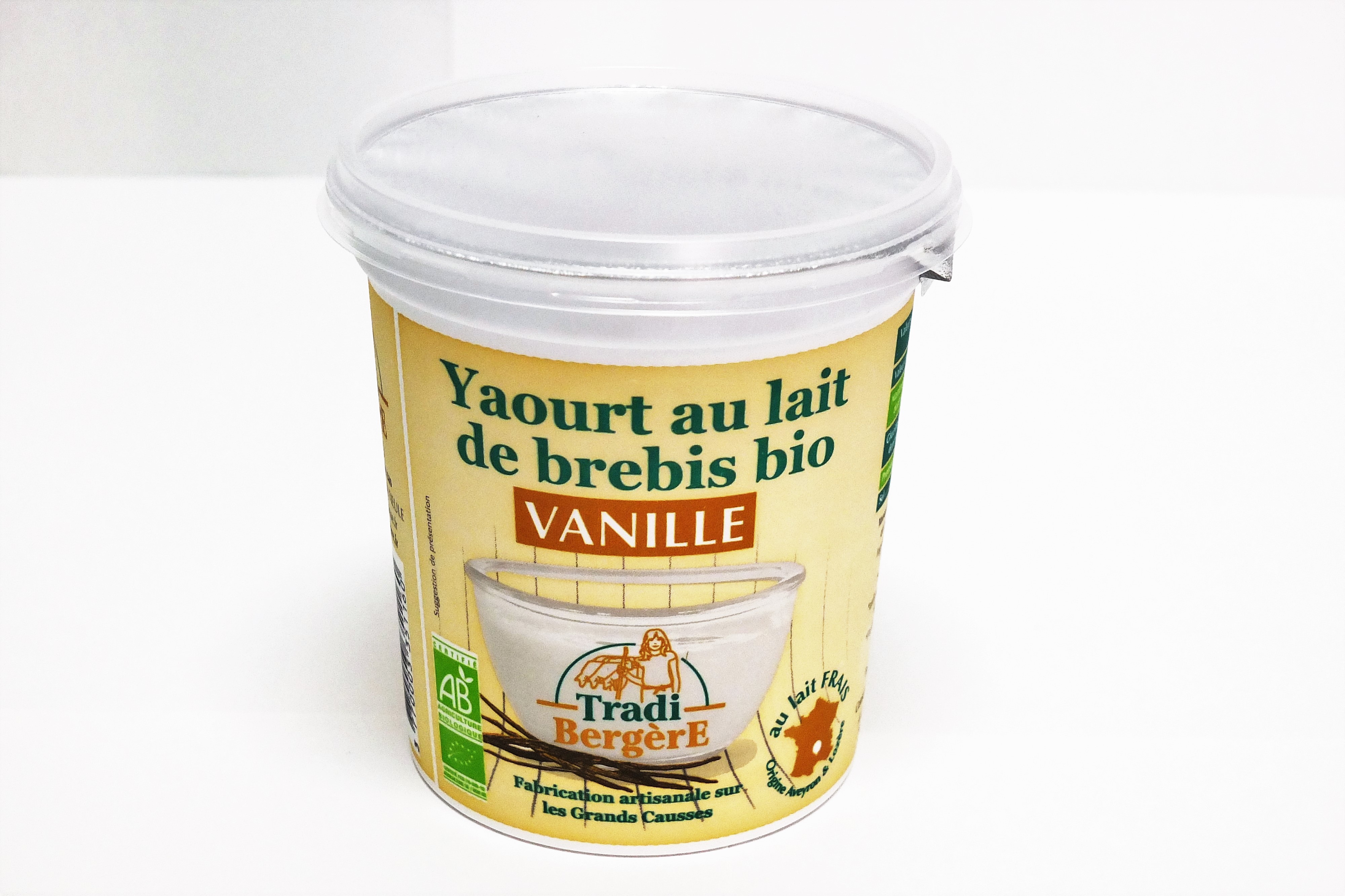 Yaourt au lait de brebis bio Vanille bourbon de Madagascar 400g - Tradi-Bergere