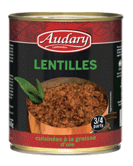LENTILLES CUISINEES A LA GRAISSE D'OIE