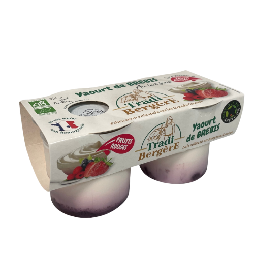 Yaourt au lait de brebis bio Fruits rouges x2 - Tradi-Bergere