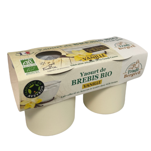 Yaourt au lait de brebis bio Vanille bourbon de Madagascar x2 - Tradi-Bergere