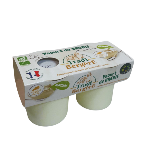 Yaourt au lait de brebis bio Nature x2 - Tradi-Bergere