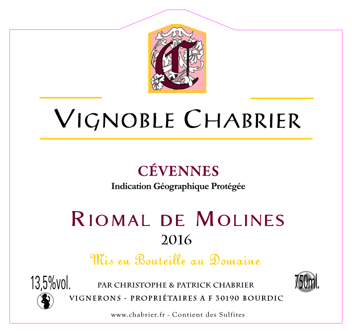 Vignoble Chabrier - Riomal de Molines Rouge - 2016