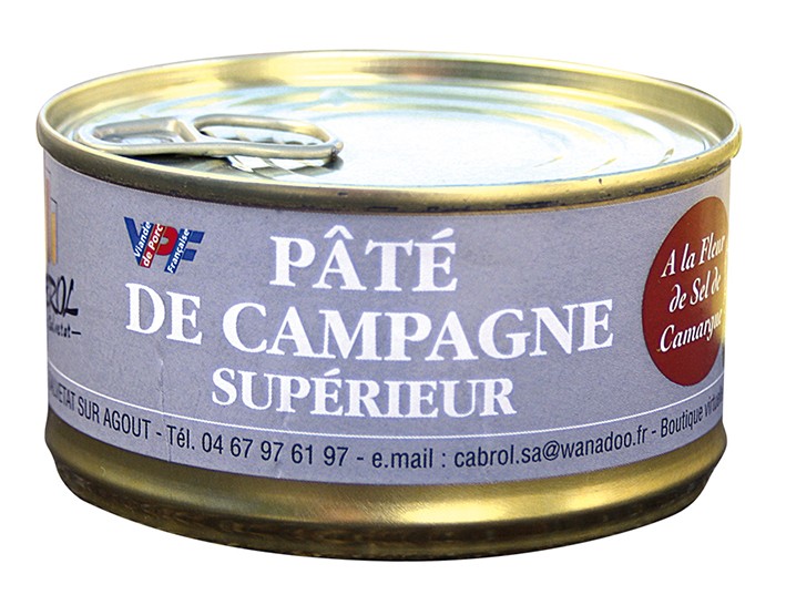 Boite de pate de campagne superieur a la fleur de sel de Camargue