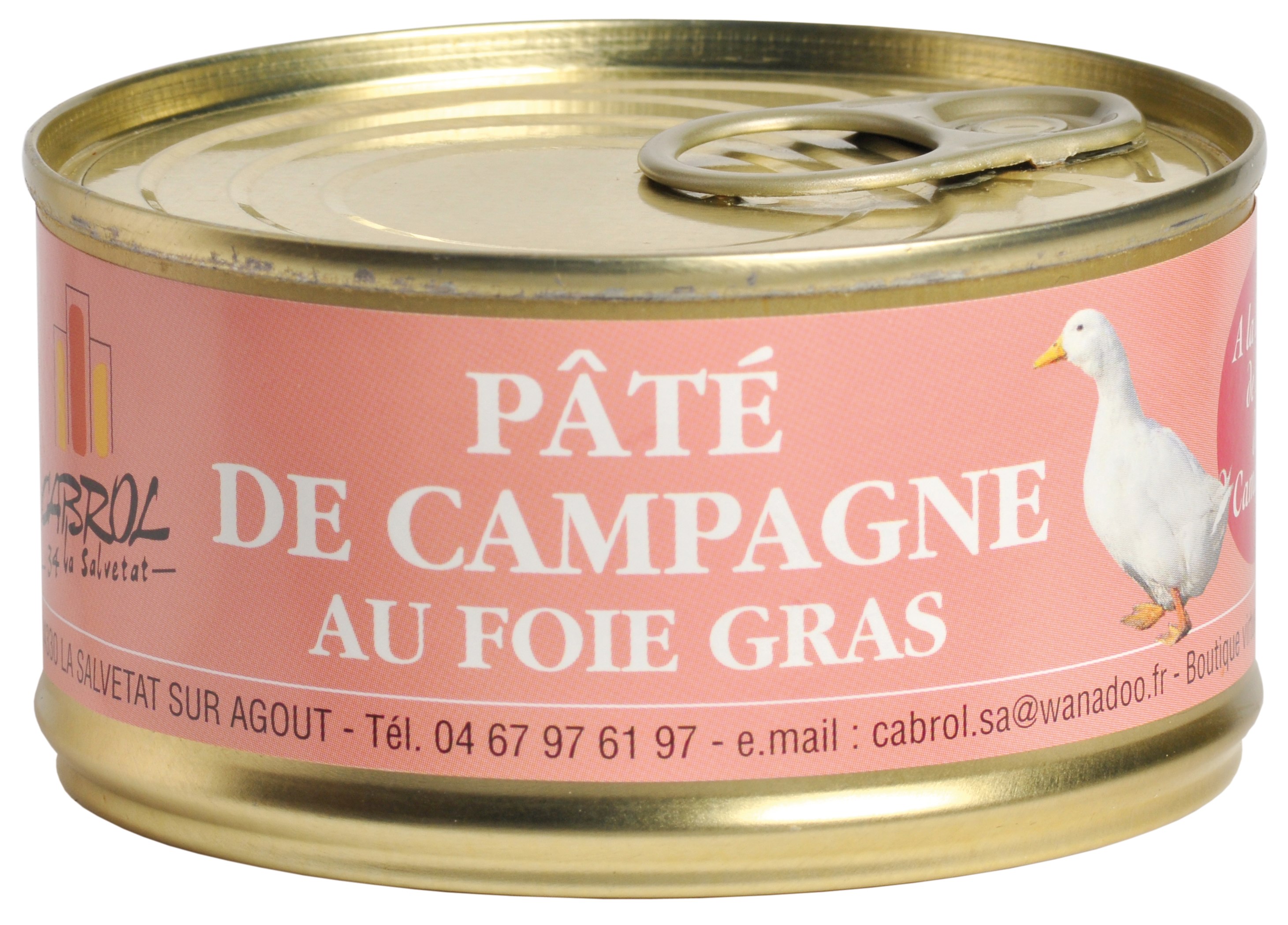 Boite de pate de campagne au foie gras et a la fleur de sel de Camargue