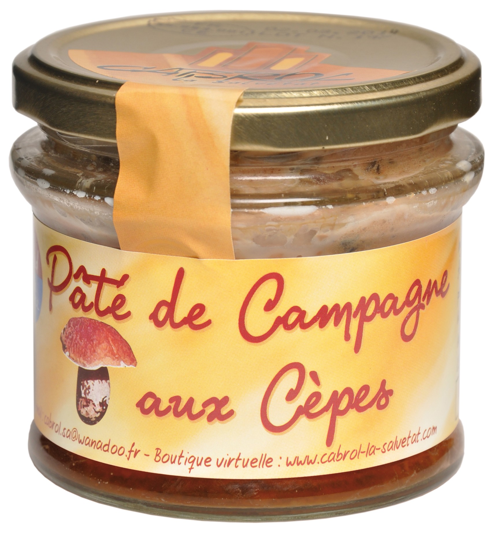 Boite / Verrine de pate de campagne aux cepes