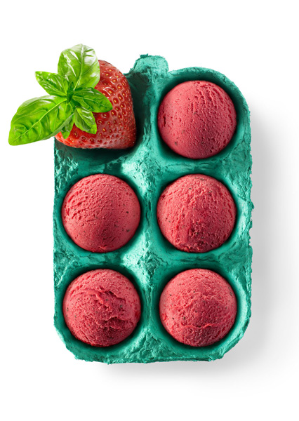 Sorbet fraise basilic