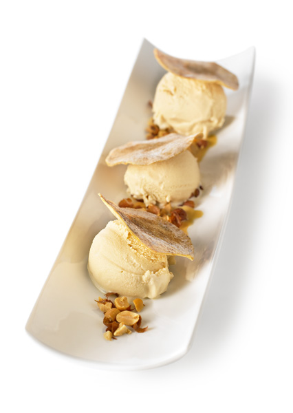 Glace au lait frais caramel sale