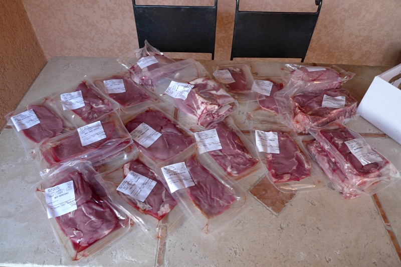 Caissettes de viande de jeunes bovins 