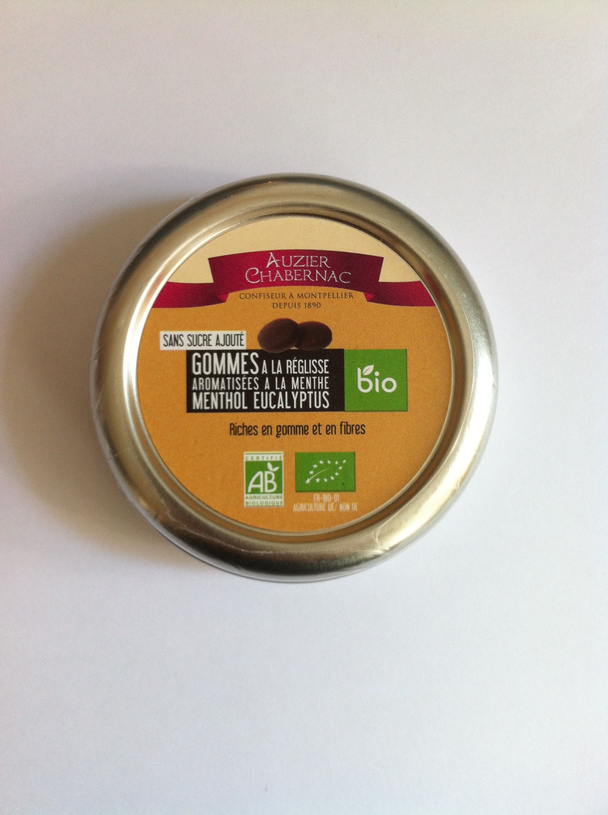 GOMME BIOLOGIQUE A LA REGLISSE SANS SUCRE AJOUTEE