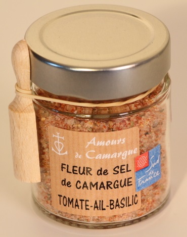 Fleur de Sel de Camargue TOMATE, AIL et BASILIC