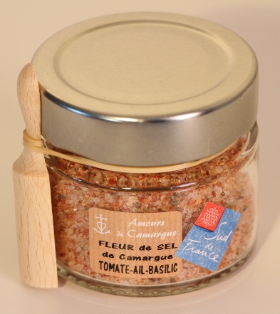 Fleur de Sel de Camargue TOMATE, AIL et BASILIC