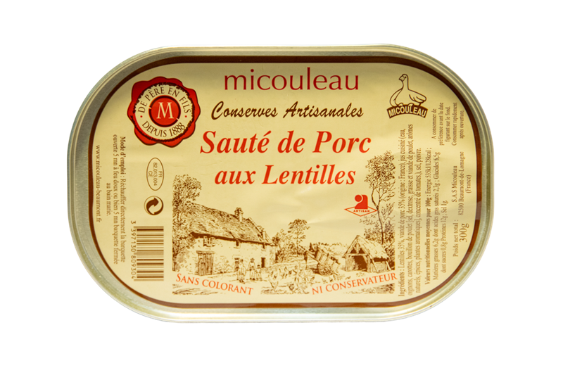 SAUTE DE PORC AUX LENTILLES