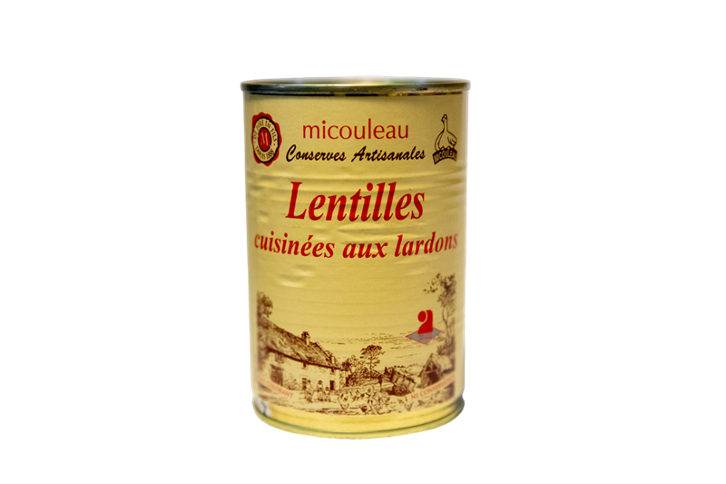 LENTILLES CUISINEES AUX LARDONS